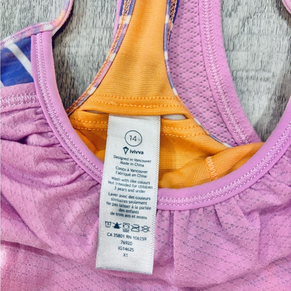 Ivivva by Lululemon Girls Double Dutch Tank Size 14 - Picture 3 of 6